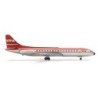 Model LTU Aérospatiale Caravelle, skala 1:500, HERPA. Czerwony i srebrny, z logo LTU.