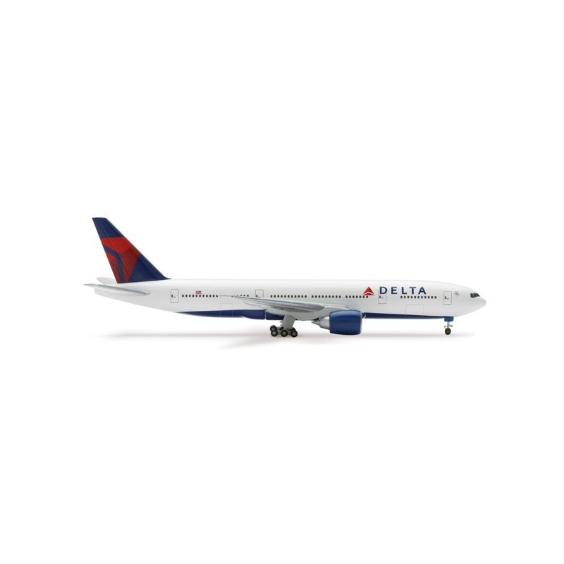 Model redukcyjny Boeing 777-200LR Delta Air Lines, skala 1:500, Herpa. Malowanie z 2007 roku.