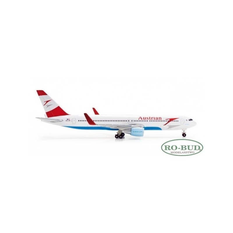 Model samolotu Austrian Airlines Boeing 767-300ER marki Herpa HE518222