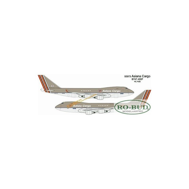 Model samolotu Boeing 747-400F Asiana Cargo HL743 marki DRAGON WINGS DR55973