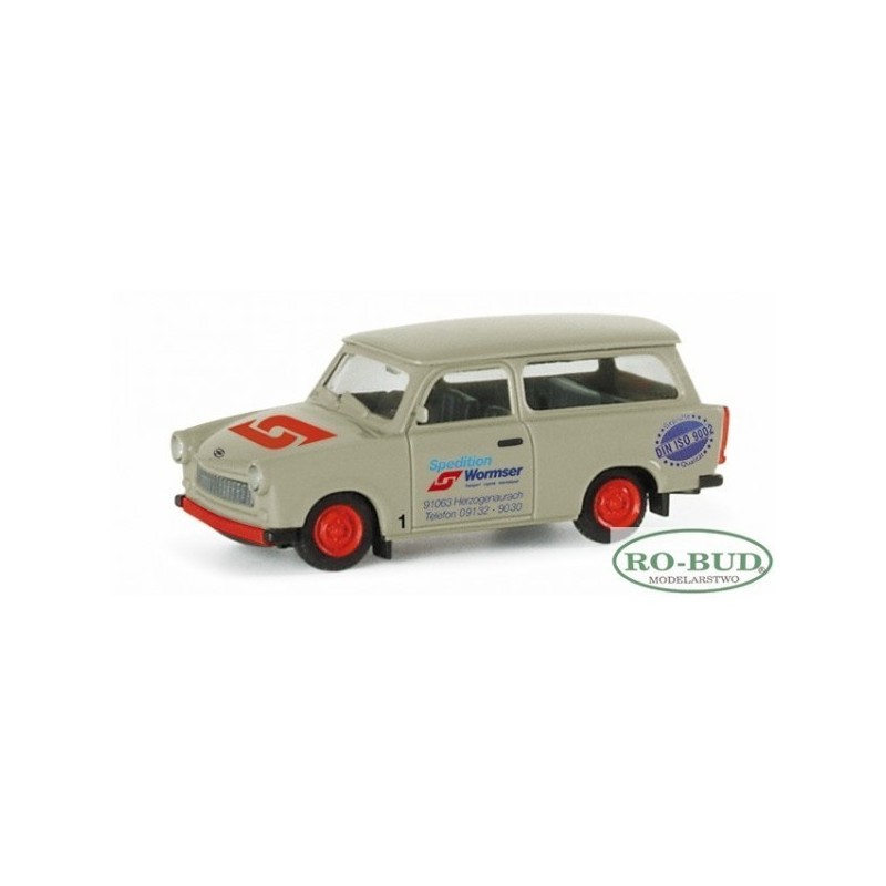 Model pojazdu Trabant 601 S Universal "Wormser shipping company" marki Herpa HE047555