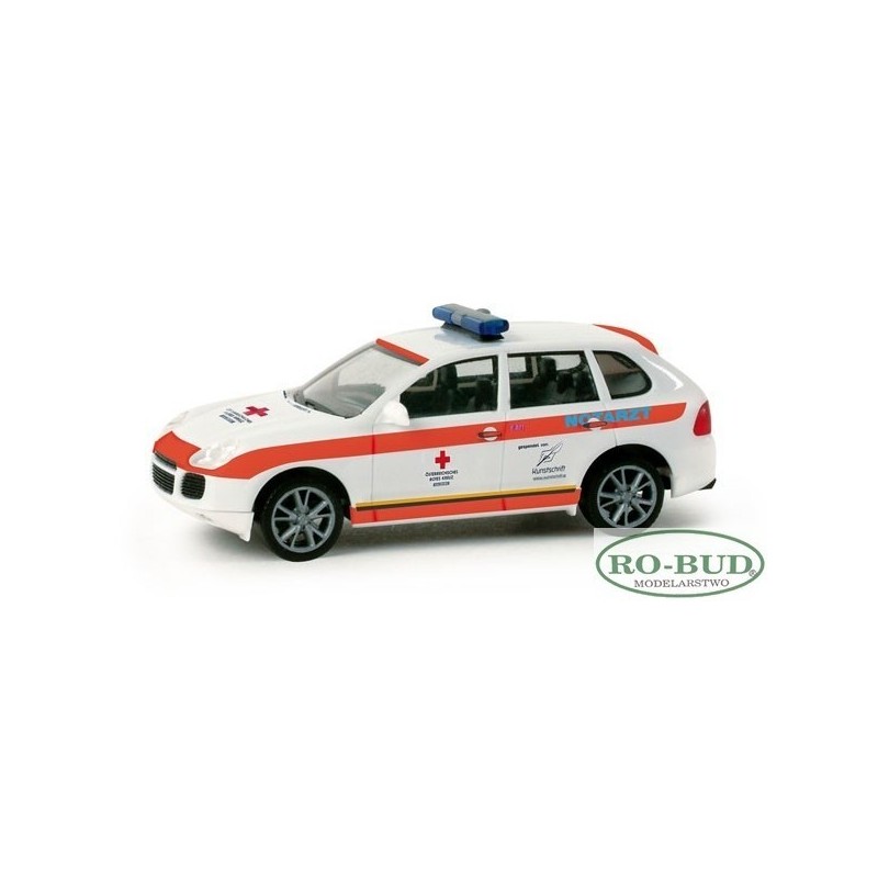 Model pojazdu Porsche Cayenne "Ă–RK" (A) marki Herpa HE048859