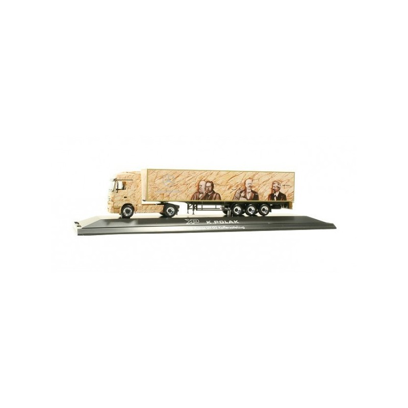 Model pojazdu MB Actros LH "K. Polak" (PL) (naczepa furgon) (1/87H0) marki Herpa HE120784