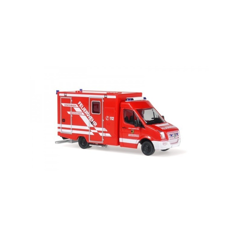 Model pojazdu VW Crafter Feuerwehr Rhein-HunsrĂĽck (1/87H0) marki RIETZE AUTOMODELLE RIE61583