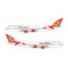 Model redukcyjny Boeing 747-400 Air India, skala 1:400. Malowanie czerwono-białe z logo linii lotniczych.
