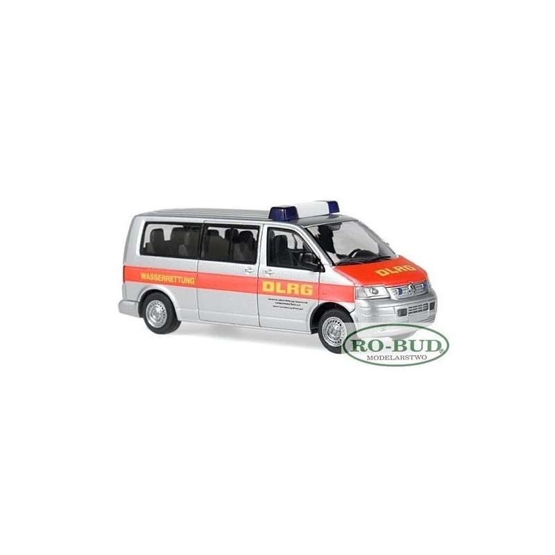 Wagon modelarski VOLKSWAGEN T5 Transporter Bus "DLRG LV Berlin" (1/87H0) marki RIETZE AUTOMODELLE RIE51784
