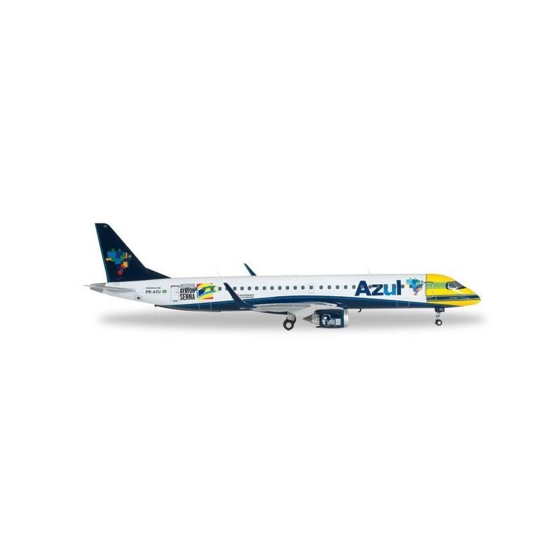Model pojazdu E195 Azul "Ayrton Senna" marki Herpa HE557030
