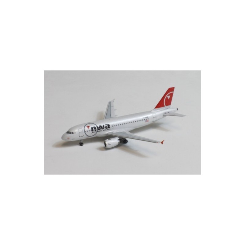 Model samolotu Airbus A319, skala 1/500, NWA Northwest, malowanie w kolorach linii lotniczych.