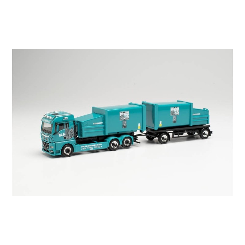 Model pojazdu MAN TGX GM PRESSMÜLLCONTAINER-HÄNGERZUG „KS CONTAINERDIENST“ marki Herpa HE314152