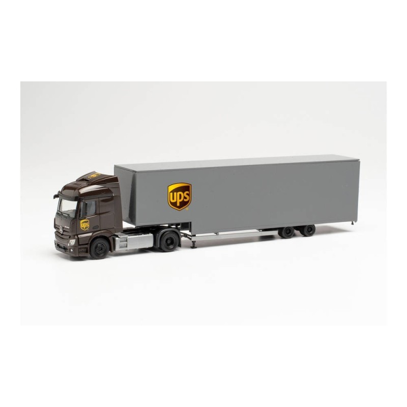 Model pojazdu MERCEDES-BENZ ACTROS STREAMSPACE 2.3 JUMBOKOFFER-SATTELZUG "UPS" marki Herpa HE314244