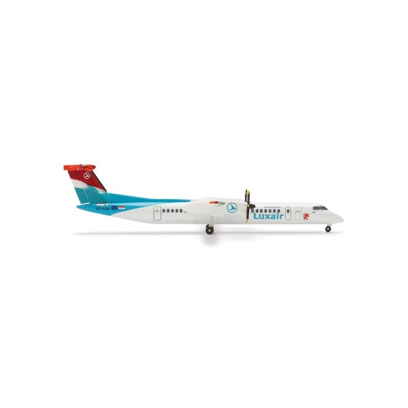 Model samolotu Luxair Dash 8-Q400 marki Herpa HE510097