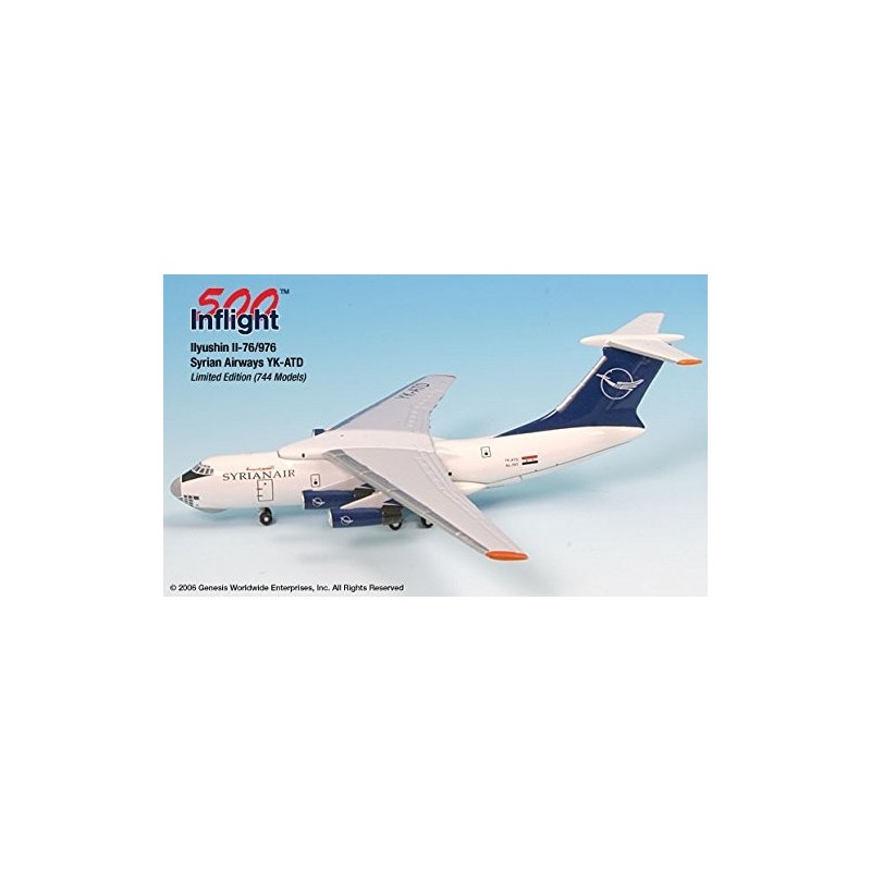 Model samolotu Syrian Airways Ilyushin IL-76 marki 500 Inflight IF5176003