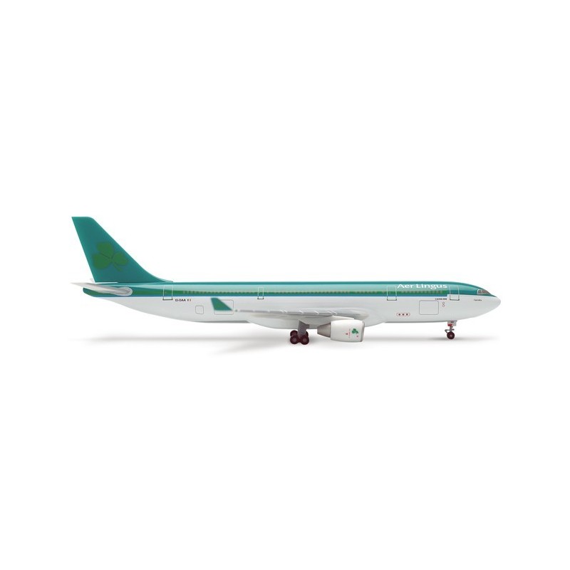 Aer Lingus Airbus A330-200, skala 1:500, HERPA. Zielono-biały kadłub z koniczyną.