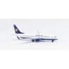 Model samolotu Varig Boeing 737-800, skala 1:500, HERPA. Biały kadłub z niebieskim ogonem i logo.