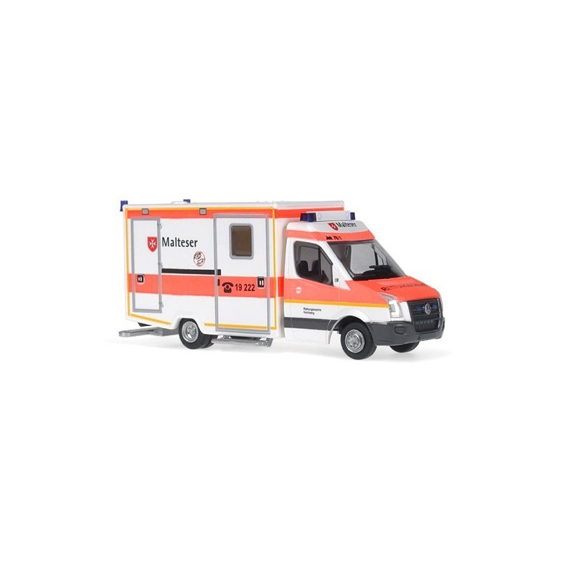 Model pojazdu WIETMARSCHER VW Crafter RTW "Malteser NÄ‚źrnberg" (1/87H0) marki Herpa HE61951