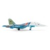 Model redukcyjny myśliwca Su-27UB, skala 1:200, Herpa. Malowanie zespołu akrobacyjnego Russian Knights.