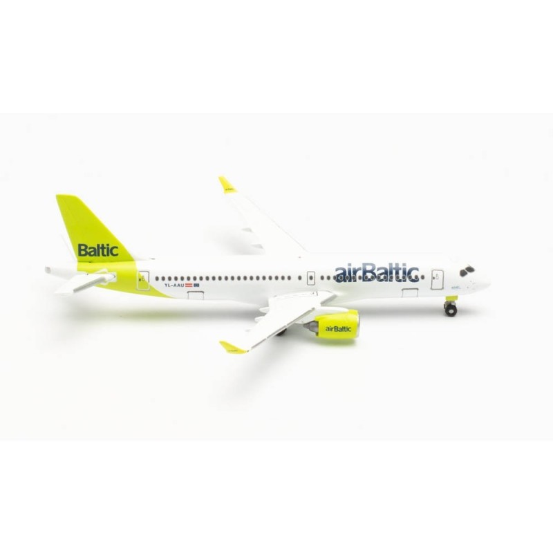 Model samolotu airBaltic Airbus A220-300 "100th A220" marki Herpa HE535328