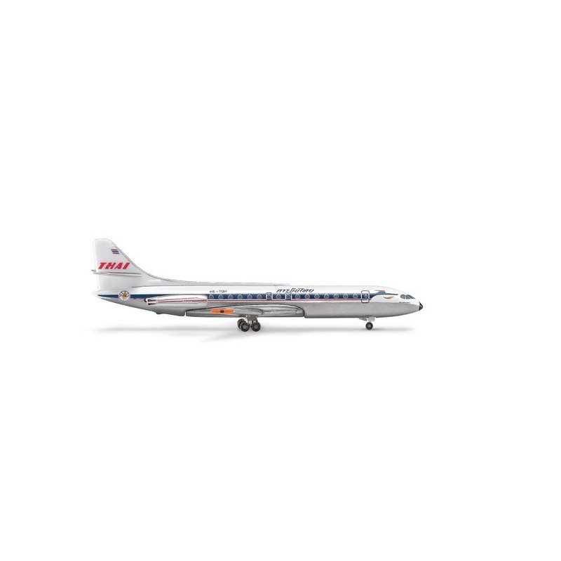 Model redukcyjny Sud Aviation Caravelle, skala 1:500, HERPA. Malowanie Thai Airways, detale.