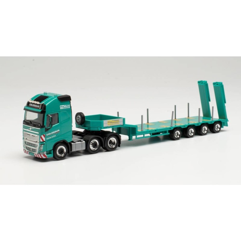 Model pojazdu VOLVO FH 16 GL. XL SEMITIEFLADE-SATTELZUG „COLOSSUS LOGISTICS“ marki Herpa HE314107