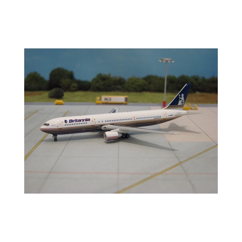 Model redukcyjny Boeing 767-300, skala 1:500, malowanie Britannia Airways.