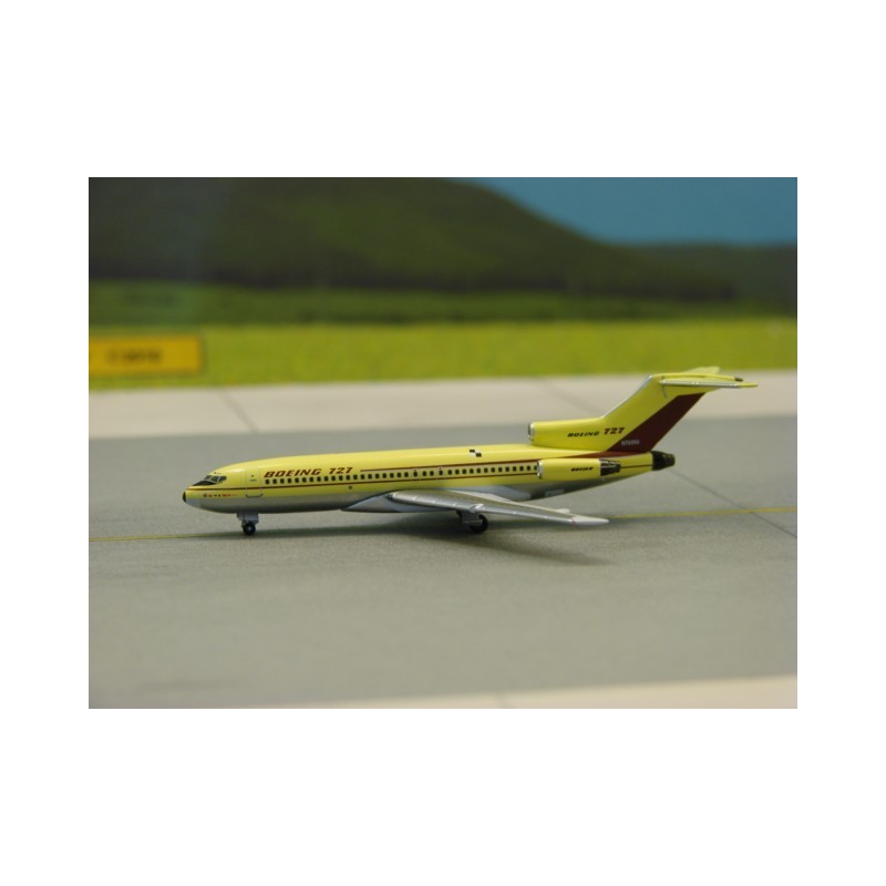 Model redukcyjny Boeing 727-100, skala 1:500, Werksbemalung, żółty.