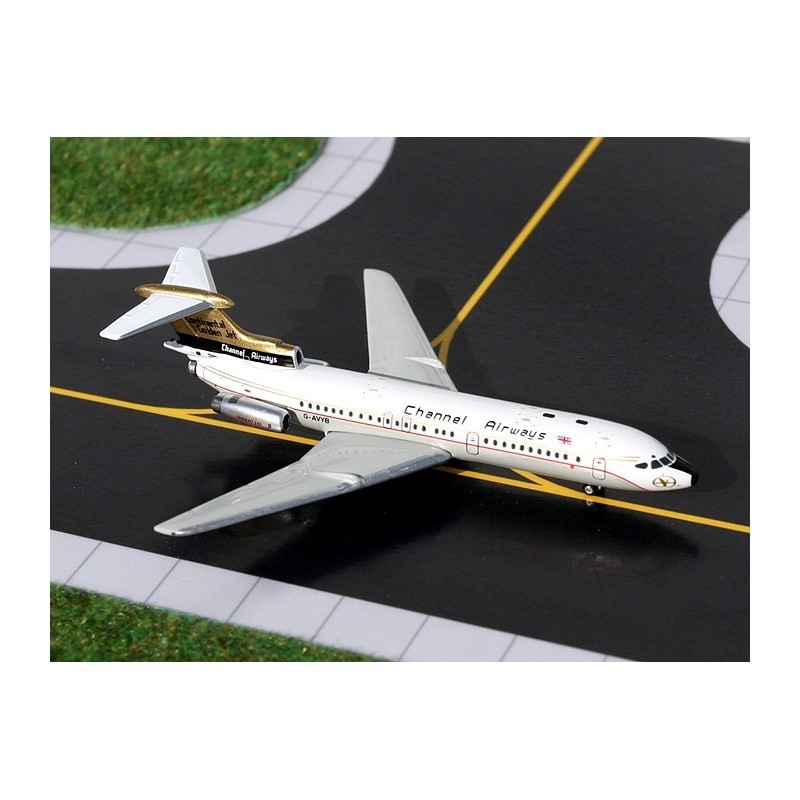 Model samolotu Hawker-Siddeley Trident 1E, skala 1/400, GeminiJets. malowanie Channel Airways.