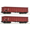 Roco 6600171 zestaw 2 węglarek Eaos PKP H0 1:87, brązowe malowanie, oznaczenia PKP, epoka V, wagony towarowe