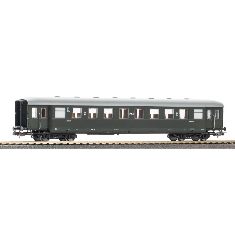 Wagon pasażerski PKP Bhix 2 klasy PIKO 53288 H0, epoka III, numer 15018, historyczne oznaczenia i detale taboru.