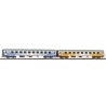 PIKO 28336 H0, zestaw wagonów PKP IC 111Ah i 112Ag, biało-niebieskie i biało-pomarańczowe malowanie TLK.