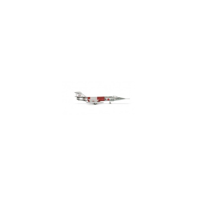 Model redukcyjny Lockheed F-104J Starfighter, skala 1:200, HERPA. JASDF-203rd Hikotai, malowanie czerwono-szaro-białe.