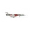 Model redukcyjny Lockheed F-104J Starfighter, skala 1:200, HERPA. JASDF-203rd Hikotai, malowanie czerwono-szaro-białe.