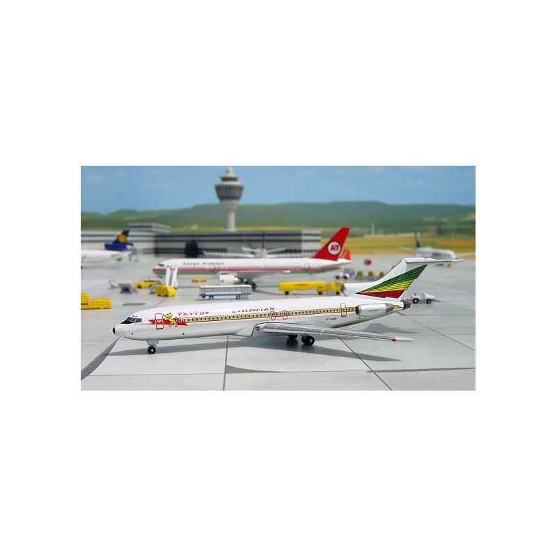 Model redukcyjny Boeing 727-200 Ethiopian, skala 1:500, STAR JETS. Malowanie Ethiopian Airlines, detale.