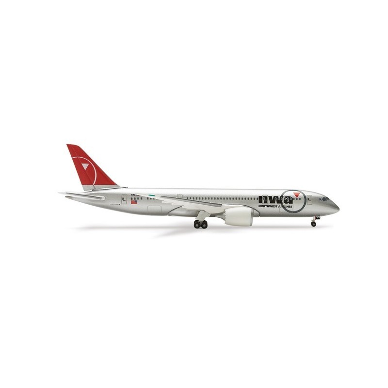 Model samolotu Northwest Airlines Boeing 787-8, skala 1:400, HERPA. Malowanie Northwest Airlines, szczegółowy model z podwoziem.