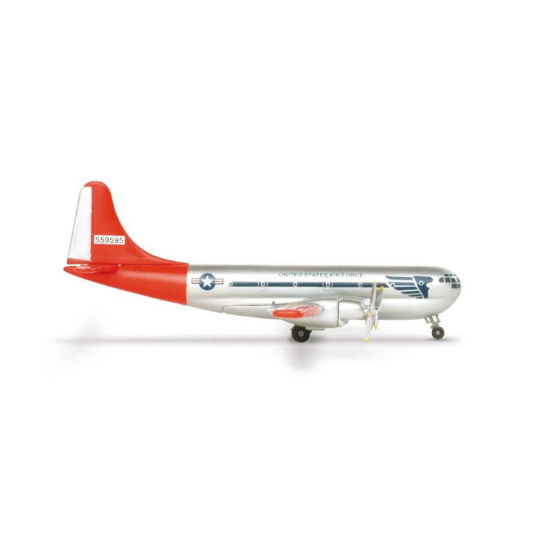 Model redukcyjny Boeing YC-97 Stratofreighter, skala 1:500, Herpa. Malowanie Sił Powietrznych Stanów Zjednoczonych.