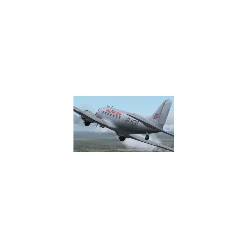 Model redukcyjny Douglas DC-3, skala 1:87, FS2004. Malowanie Cathay Pacific, oznaczenie VR-HDB 'Betsy'.