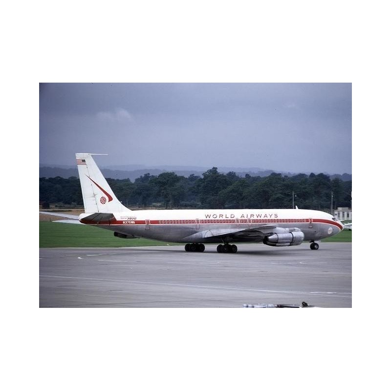 Boeing 707-300 World Airways, skala 1:400, model redukcyjny. Malowanie World Airways, rejestracja N375WA.