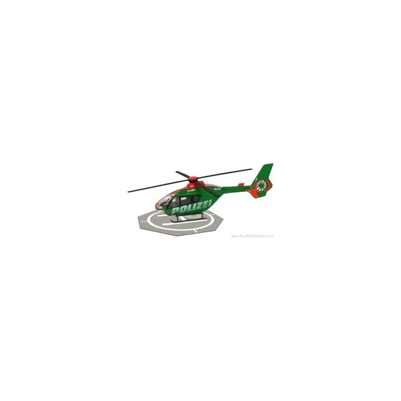 Helikopter policyjny, skala 1:87, zielono-czerwony, ruchoma głowica.