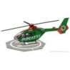 Helikopter policyjny, skala 1:87, zielono-czerwony, ruchoma głowica.