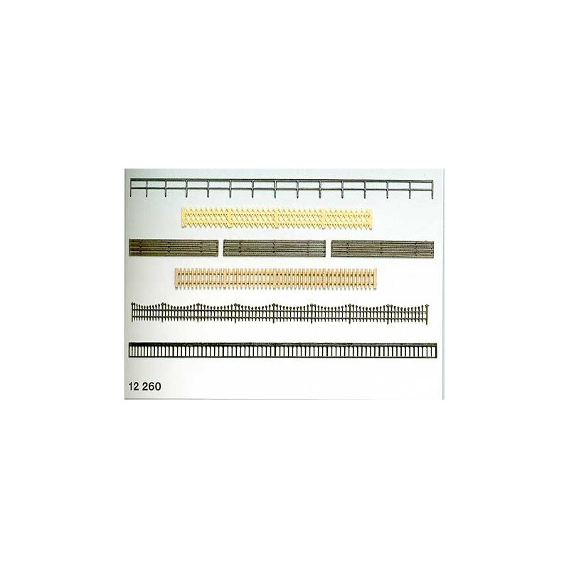 Płoty modelarskie Auhagen, skala 1:87 i 1:120, różne style i detale.