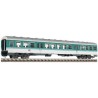Model redukcyjny wagonu osobowego FLA4439, skala 1:87, zielono-szary.