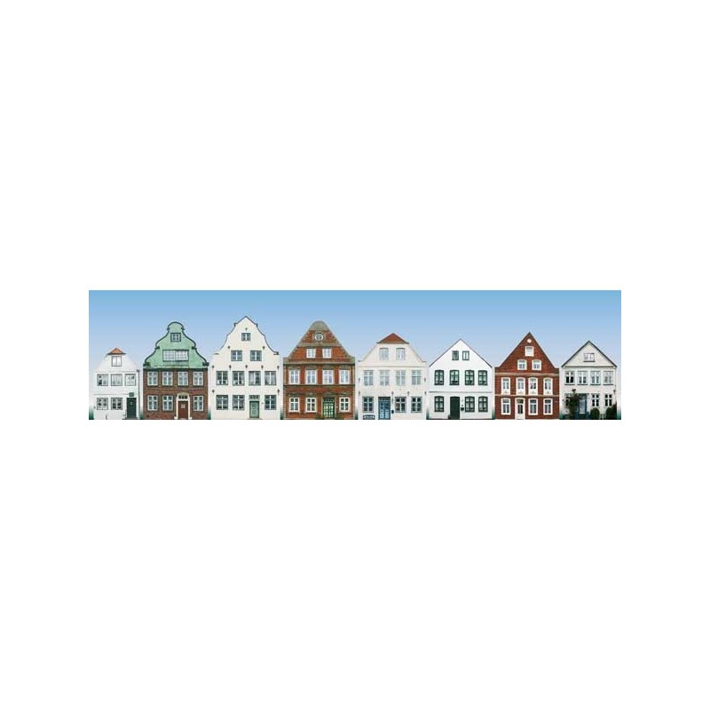 Zestaw 8 wiejskich budynków reliefowych, skala 1/87H0 i 1/120TT.