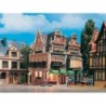 Model architektoniczny, budynki mieszkalne i usługowe, scena uliczna.