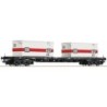 Model wagonu towarowego ROCO 47689, skala 1:87, z kontenerami DB.