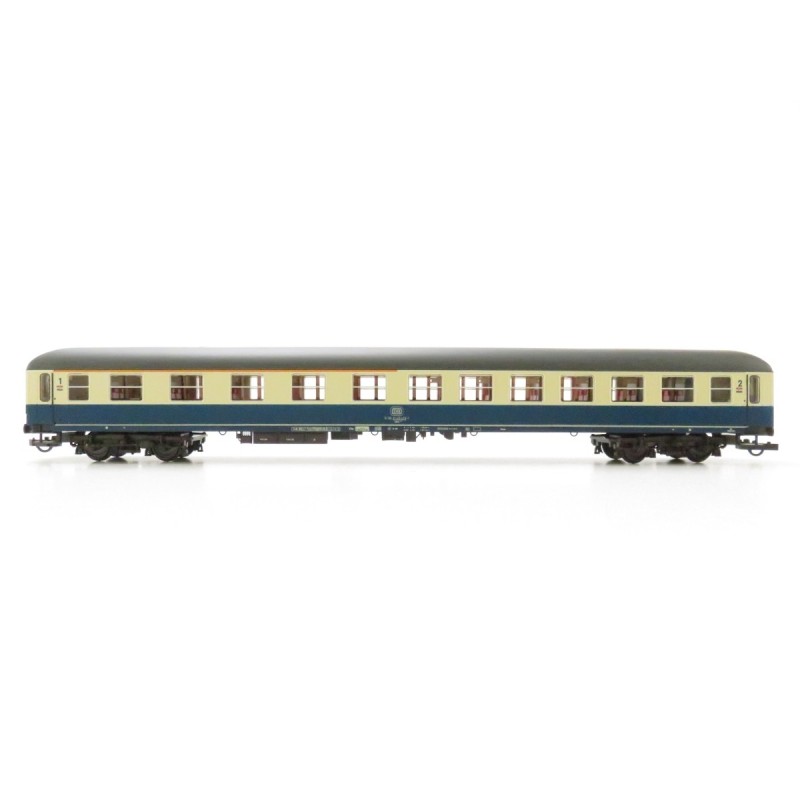 Wagon osobowy ROCO 44748, skala H0, niebiesko-żółty.