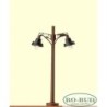 Lampa podwójna z drewnianym masztem, skala 1/160N, Ro-Bud. Detaliczny model z precyzyjnym oświetleniem.