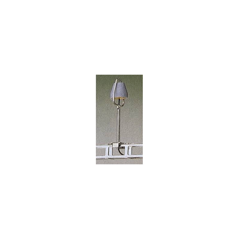 Lampa clip-on, skala 1:87, metal, szary klosz, detale.