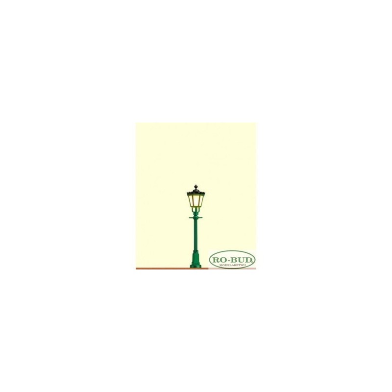 Lampa uliczna, zielona, skala 1:87, Ro-Bud, z detalami.