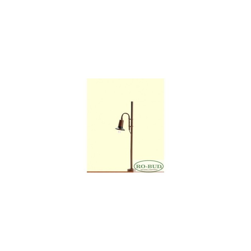 Lampa z drewnianym masztem, 1/160N, Ro-Bud, brązowa, z żarówką.