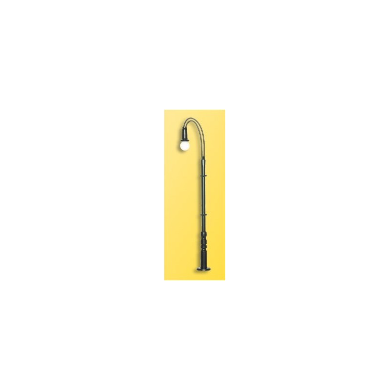 Model redukcyjny latarni Swan Neck Light, 94mm, czarny, z białym kloszem.