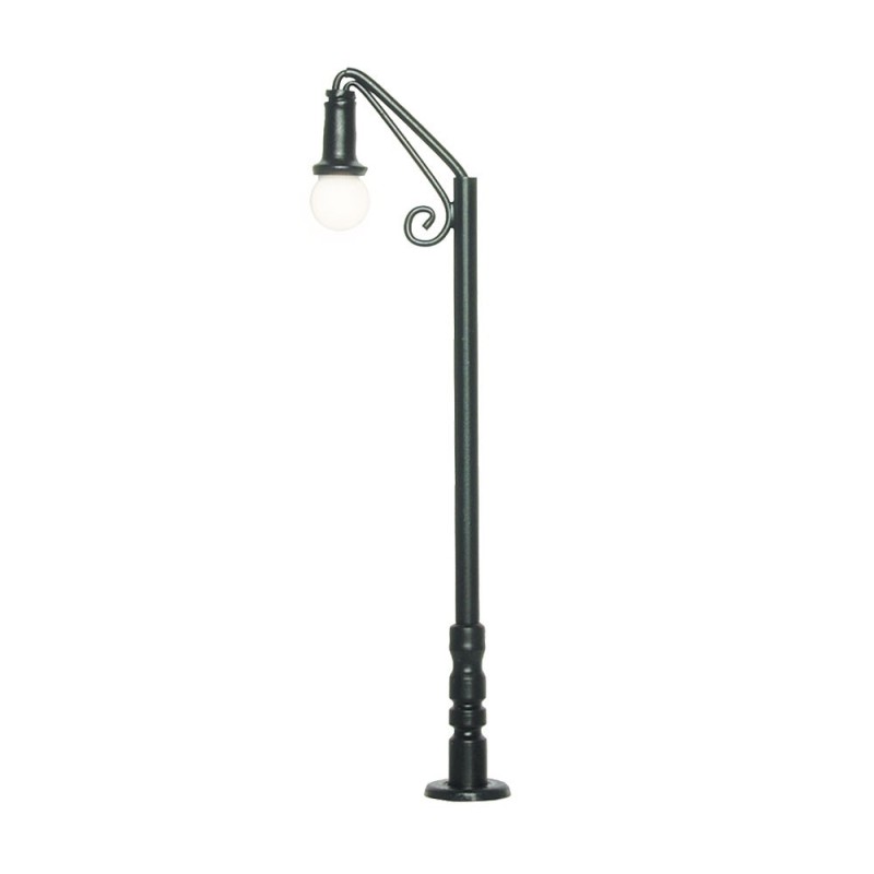 Lampa uliczna, skala H0, Viessmann. Czarny, z białą żarówką.